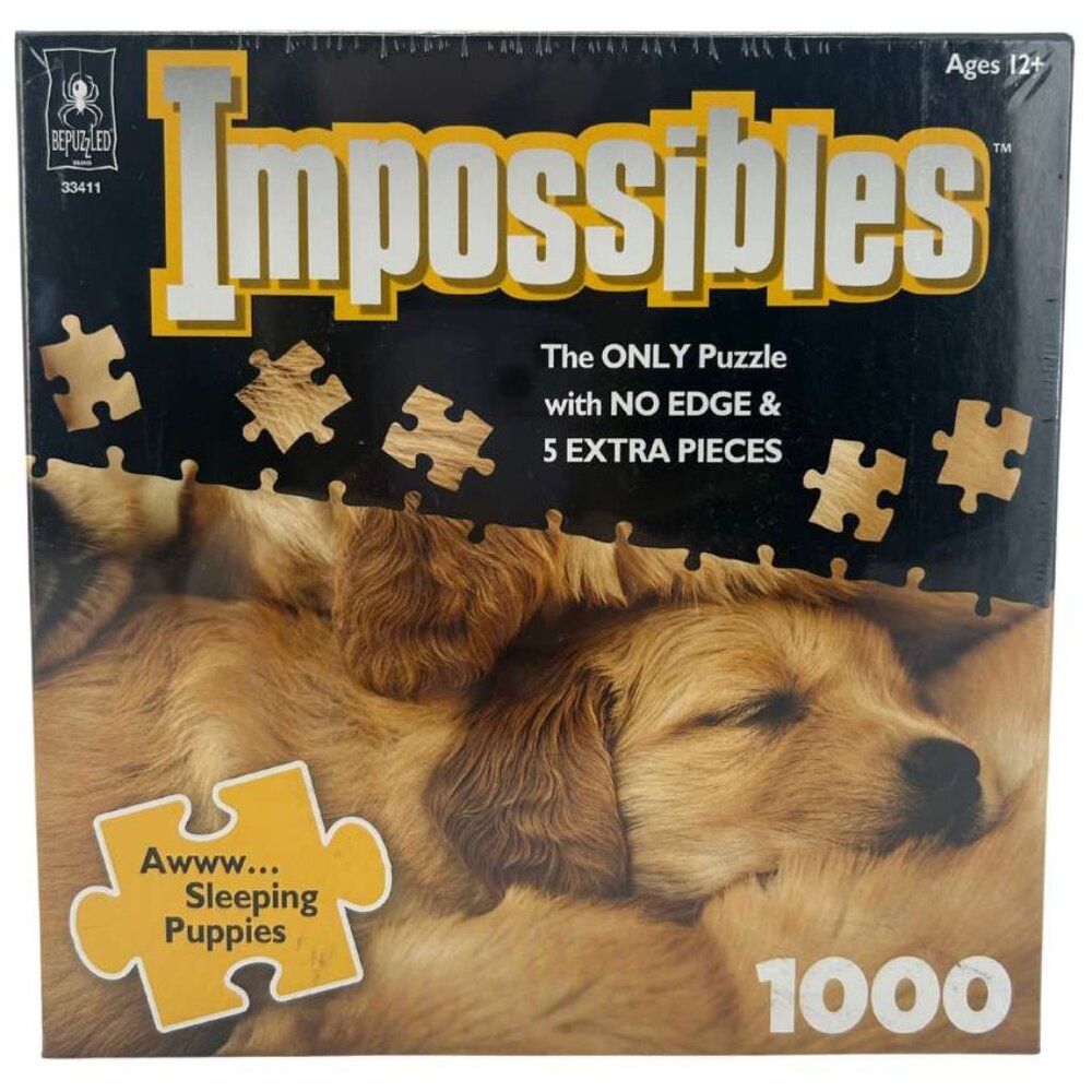 BePuzzled Impossibles 1000 Piece Jigsaw Puzzle / Awww...Sleeping Puppies